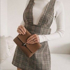 Zara Plaid Pinafore Dress NWT